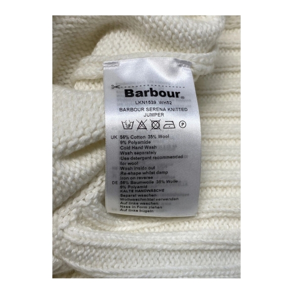 Barbour Womens Sweater Cloud White Size 12 Serena High Neck Jumper Pullover - Picture 13 of 16